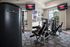 Modern apartment gym equipped with state-of-the-art Paramount workout machines and stylish decor, offering a bright and inviting fitness atmosphere.
