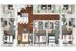 Contemporary floor plan with three spacious bedrooms, modern kitchen, and inviting living area ideal for comfortable living.