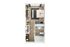 Modern studio apartment floor plan showcasing a cozy bedroom, sleek bathroom, compact kitchen area, and a stylish work desk.