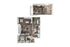 Elegant two-level floor plan featuring a spacious living area, modern kitchen, and three cozy bedrooms, ideal for comfortable living.