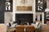 Elegant living room with a modern fireplace, stylish seating, and contemporary decor, ideal for luxury living.