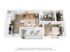 Charming 1-bedroom apartment layout with open living space, modern kitchen, and cozy balcony for relaxation.