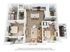 Modern 3D floor plan showcasing a stylish 2-bedroom apartment with an open-concept living area, spacious kitchen, and private balcony.