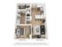 Modern 3D floor plan showcasing a cozy one-bedroom apartment with sleek kitchen island, inviting living room, and stylish bathroom.
