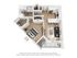 Modern apartment 3D floor plan featuring 1 bedroom, open-concept living area with kitchen, stylish bathroom, and cozy balcony.