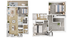 Chic 3D floor plan showcasing a modern two-story apartment with 3 bedrooms, open-concept living and dining area, sleek kitchen, and elegant bathrooms.