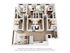 Modern 3D floor plan showcasing four bedrooms, open living space, elegant kitchen, and two sleek bathrooms.
