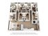 Modern 3D apartment floor plan showcasing four bedrooms, open living area with stylish furnishings, spacious kitchen, and well-appointed bathrooms.