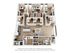 Luxurious 3D floor plan showcasing a spacious layout with four bedrooms, modern kitchen with island, open living area, and two stylish bathrooms.