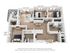 Modern 3D floor plan showcasing 3 bedrooms, an inviting open-concept living area, sleek kitchen, and private balcony.