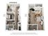 Elegant floor plan with a spiral staircase connecting spacious living and dining areas, modern kitchen, and cozy bedroom retreat.