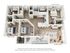 Elegant 3D floor plan showcasing 3 bedrooms, open living and dining area, modern kitchen, and spacious master suite.