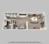 Modern 3D floor plan showcasing a spacious open living space with cozy bedroom, stylish bathroom, and functional kitchen area.