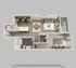 Modern 3D floor plan showcasing an inviting 1-bedroom apartment with an open living and dining area, sleek kitchen, and spacious bathroom. Features include a comfortable living space with access to a cozy balcony, perfect for relaxation.