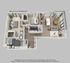 Modern 3D floor plan showcasing 3 bedrooms, open living area, stylish kitchen, and balcony access with ample natural light.