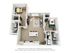 Modern 3D floor plan showcasing 2 cozy bedrooms, open living-dining area, sleek kitchen with island, 2 bathrooms, and convenient laundry space.