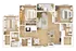 Beautiful 3D floor plan featuring two spacious bedrooms, a stylish open-concept living and dining area, modern kitchen, and a cozy balcony.