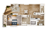 Chic 1-bedroom apartment floor plan with open living-dining area, modern kitchen, and wood flooring option. Includes a spacious bedroom, bathroom, and balcony.