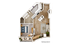 Modern 3D floor plan featuring a spacious bedroom, open-plan living area with a cozy dining nook, sleek kitchen, and elegant bathroom. Beautiful wood flooring highlights the stylish design.