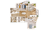 Inviting 3D floor plan showcasing 2 bedrooms, elegant open living and dining areas, and a modern kitchen. Features two spacious bathrooms, cozy private balcony, and stylish wood flooring in select units.
