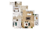 Elegant 3D floor plan showcasing two spacious bedrooms, a luxurious open-concept living and dining area, a modern kitchen, and a cozy balcony, perfect for urban living.