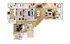 Luxurious 3D floor plan featuring three spacious bedrooms, vibrant living area, elegant dining space, and a modern kitchen with island.
