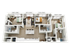 Inviting 3D floor plan showcasing spacious 3 bedrooms, modern open-plan kitchen with island, and stylish living area filled with natural light.