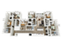 Elegant 2D floor plan featuring six bedrooms, an open-concept living area, and a sleek modern kitchen with island seating.