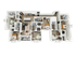 Modern 3D floor plan featuring five bedrooms, a spacious open-concept living area, and a sleek kitchen ideal for families.