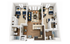 Modern 3D floor plan showcasing 2 bedrooms, a stylish living room, open kitchen with island, and two bathrooms. Includes a cozy dining area and in-unit laundry for ultimate convenience.