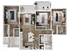 Spacious floor plan with three bedrooms, an open living room, and modern kitchen layout.