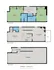 Detailed 3-floor layout featuring 2 bedrooms, family room, living room, kitchen, and garage, approximately 1,100 sq. ft.