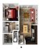 Chic 2D floor plan featuring a cozy 1-bedroom layout with an inviting open-concept living area, stylish kitchen, and modern bathroom.