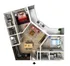 3D floor plan showcasing 2 bedrooms, chic open-plan living and dining area, and modern kitchen with stylish finishes.