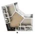 Modern floor plan highlighting open-concept living area with two spacious bedrooms, sleek kitchen, and two bathrooms.