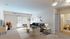 Bright and modern living room with chic furniture, cozy seating, and elegant decor, opening to a balcony with natural light.