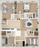 3 x 4 with Den Floor Plan