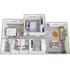 Chic 3D floor plan with 2 bedrooms, open living room, and modern kitchen.