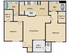 Inviting floor plan showcasing 2 bedrooms with walk-in closets, a bright living room, modern kitchen, dining area, and private patio.