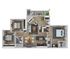Modern 3D floor plan with 3 bedrooms, open living and dining area, sleek kitchen, and cozy balcony space.