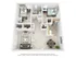 Inviting 3D floor plan featuring 2 cozy bedrooms, modern kitchen, and a bright, open living area.