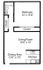 Modern floor plan showcasing a spacious 1-bedroom with two closets, large living room, and an open dining and kitchen area.