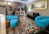 coffee lounge with blue bean bags