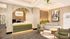 Rendering of an elegant Tuscany Apartments lobby with stylish reception area, modern decor, and inviting seating arrangement.