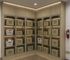 Rendering of a modern parcel locker area featuring secure amazon hub storage with organized outgoing packages and returns section.