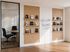 Rendering of a modern study space with glass-walled meeting room, sleek wooden shelves displaying books, and 'Welcome Trojans' on the wall.