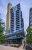 The exterior of the Cyan on Peachtree apartments in Atlanta, GA, featuring a sign that reads "Cyan on Peachtree."