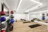The fitness center at our apartments in Midtown Manhattan, featuring wood grain floor paneling and exercise balls.