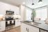 kitchen island and microwave