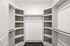 Built in shelving in spacious closet
